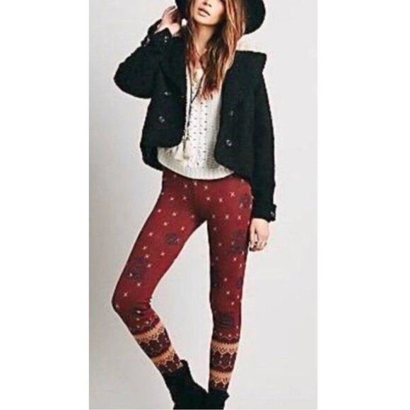Free People Pants - Free People Hendrix Sweater Leggings Fairaisle size Large